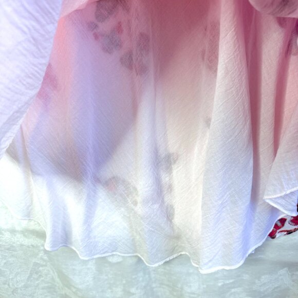 Kamana Butterfly A Line Handkerchief Hem Flowy Lined Midi Dress Womens S Pink - Picture 3 of 7